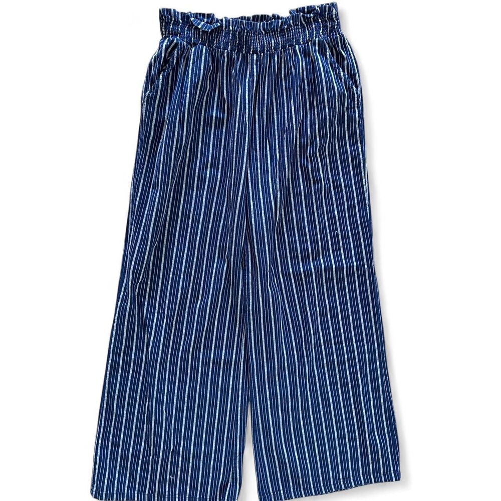 E&M 100% cotton blue striped wide leg pants - Size L